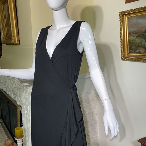 Banana Republic Soft Ponte Ruffle Maxi Wrap Dress - Picture 6 of 11